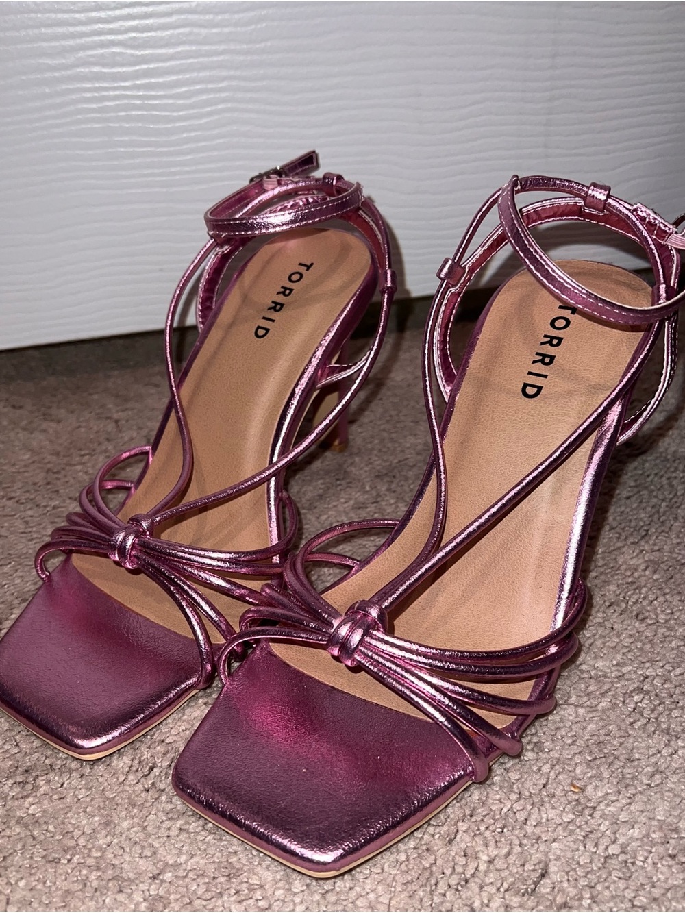 torrid Metallic Plum Strappy Heels